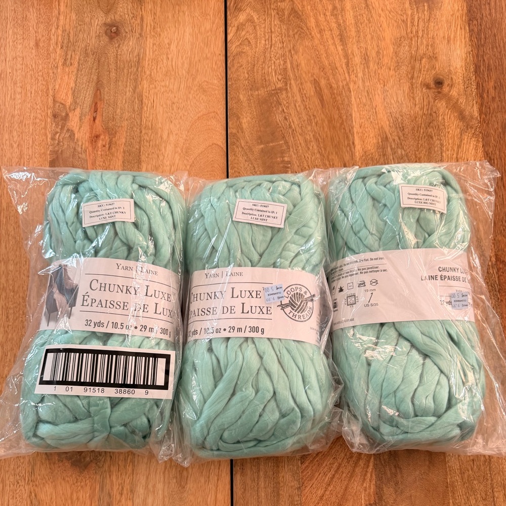 Loops and Threads Chunky Luxe Yarn Bundle in Mint Green